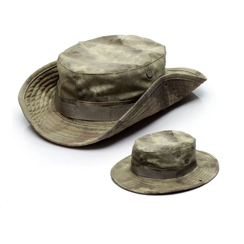 Camouflage Boonie Hut Sonnenschutz Hut mit breiter Krempe Outdoor Sport Angeln Wandern Camping Jagd Hut Faltbare Fischer Hut Männer – Detail 1