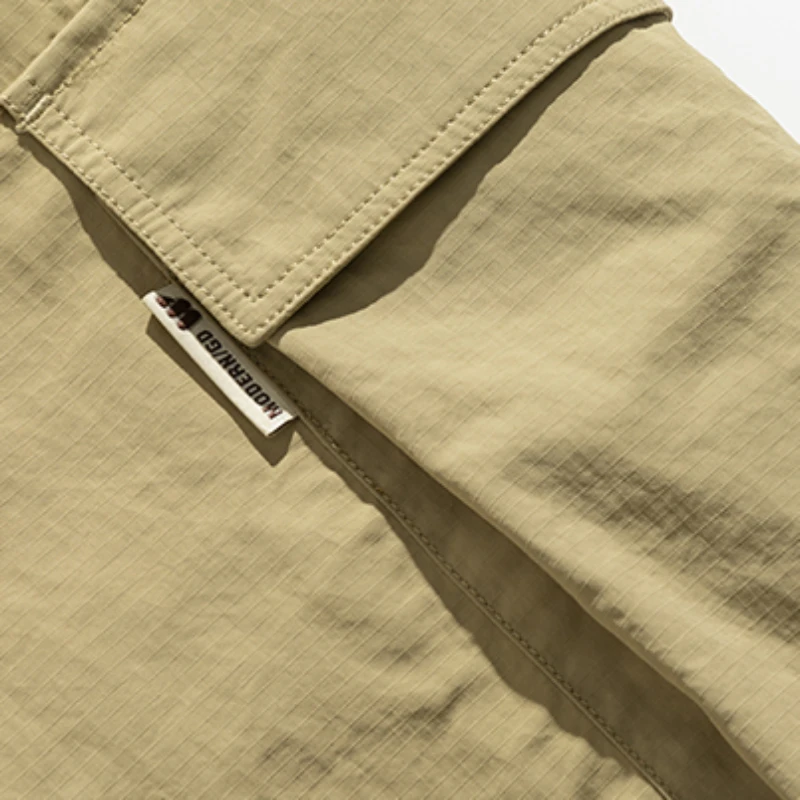 Männer Cargo Shorts neue Taschen elastische Taille Stickerei einfache Streetwear Sommer bequeme Kordel zug koreanischen Stil Baggy Hip Hop