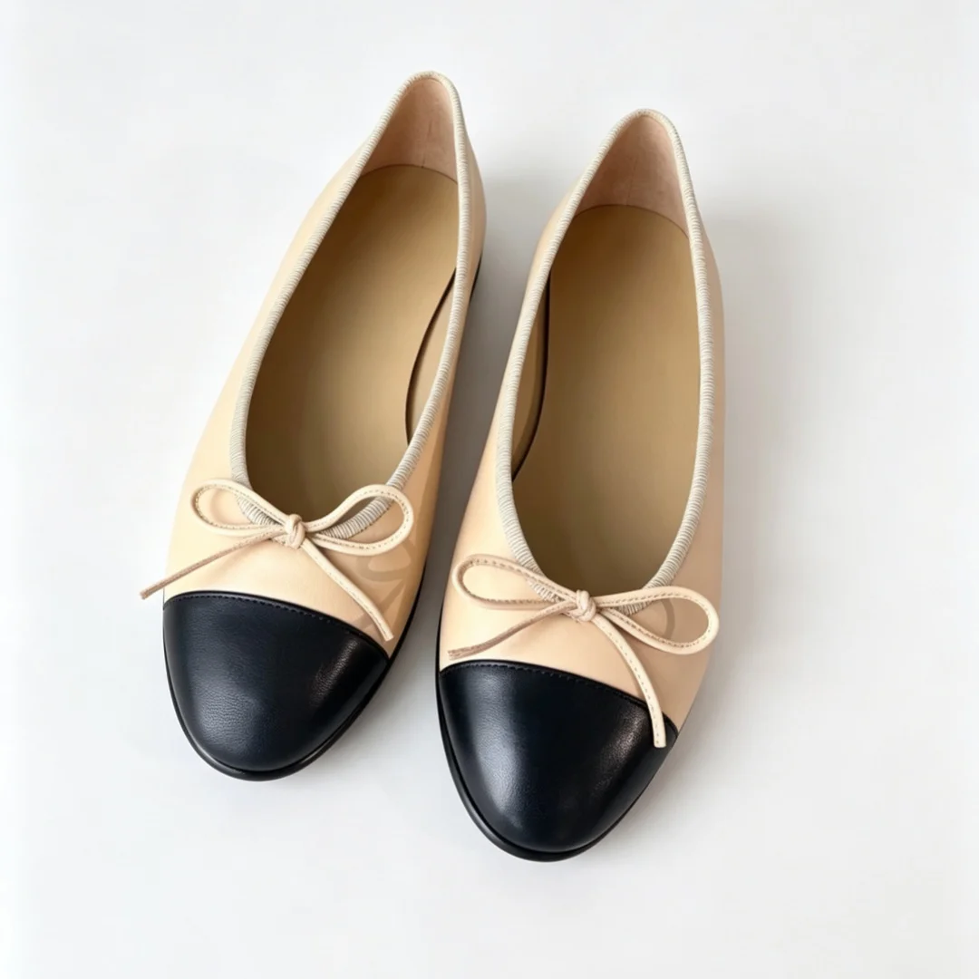 Luxury Brand Women's Dance Shoes G02819 Casual Bow-Detail Ballet Flats Hiking Shoes Materials Sheepskin Minimalist Versatile