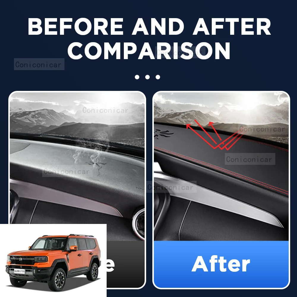 New For CHERY JETOUR T2 2024 Car Dashboard Cover Mat Dash Board Sun Shade Anti-UV Pad Artificial Leather sun-proof Accessories