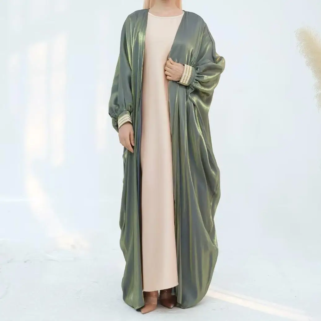 Neue faionable Cardigan Long Sve Loose Dr mit Naher Osten-Details und Bündchen Sves Pendeln Sle Frühling Herbst
