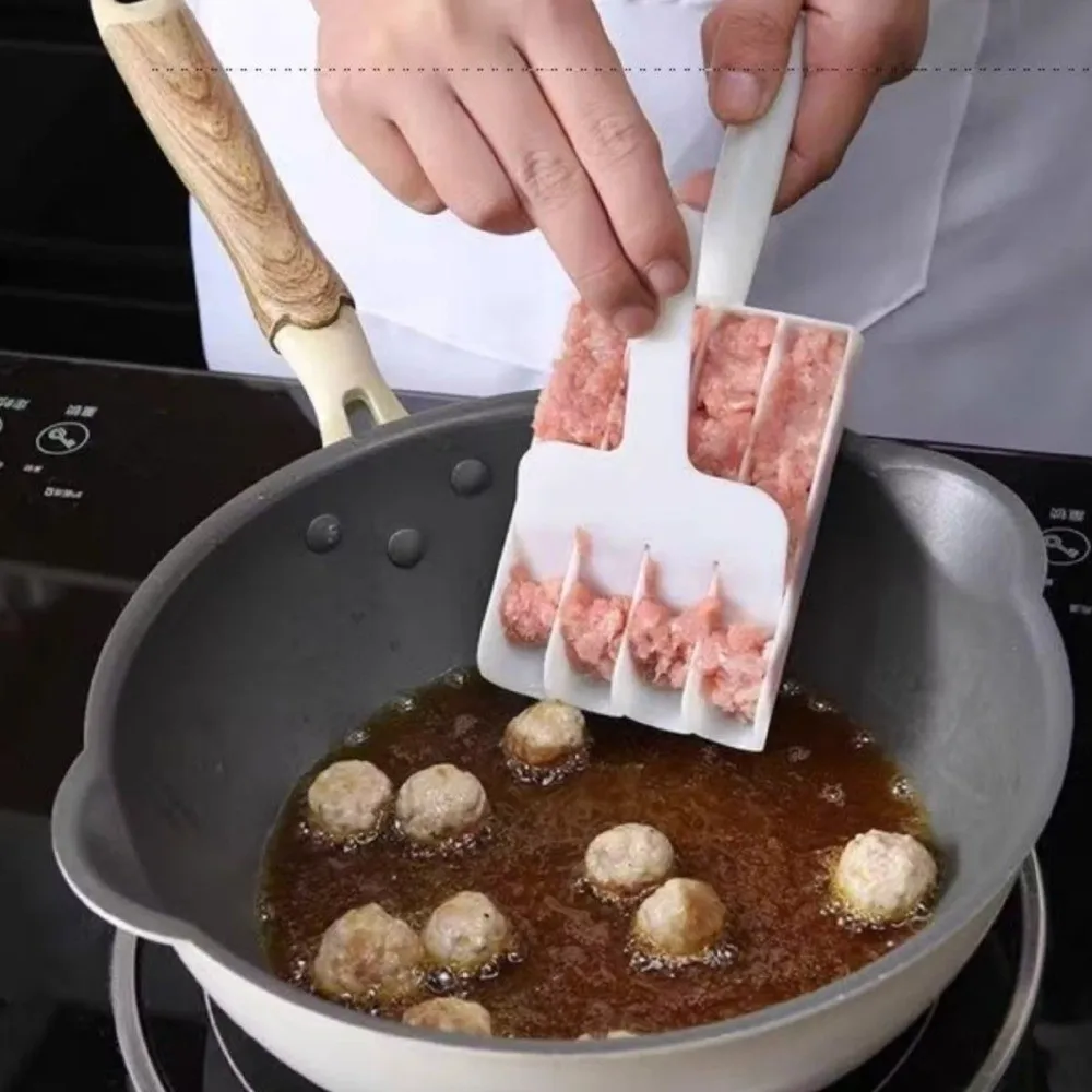 Four-Cavity Structure Meatball Maker Squeeze Molding Spoon-Shaped Meatball Molding Tool Food Shaping Mold Meatball Making