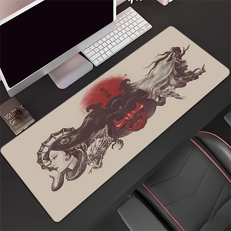 Mouse Pad samurai devil Gaming Laptops Keyboard Mat Deskmat Pc Accessories Desk Protector Gamer Mats Anime tide Home Decor