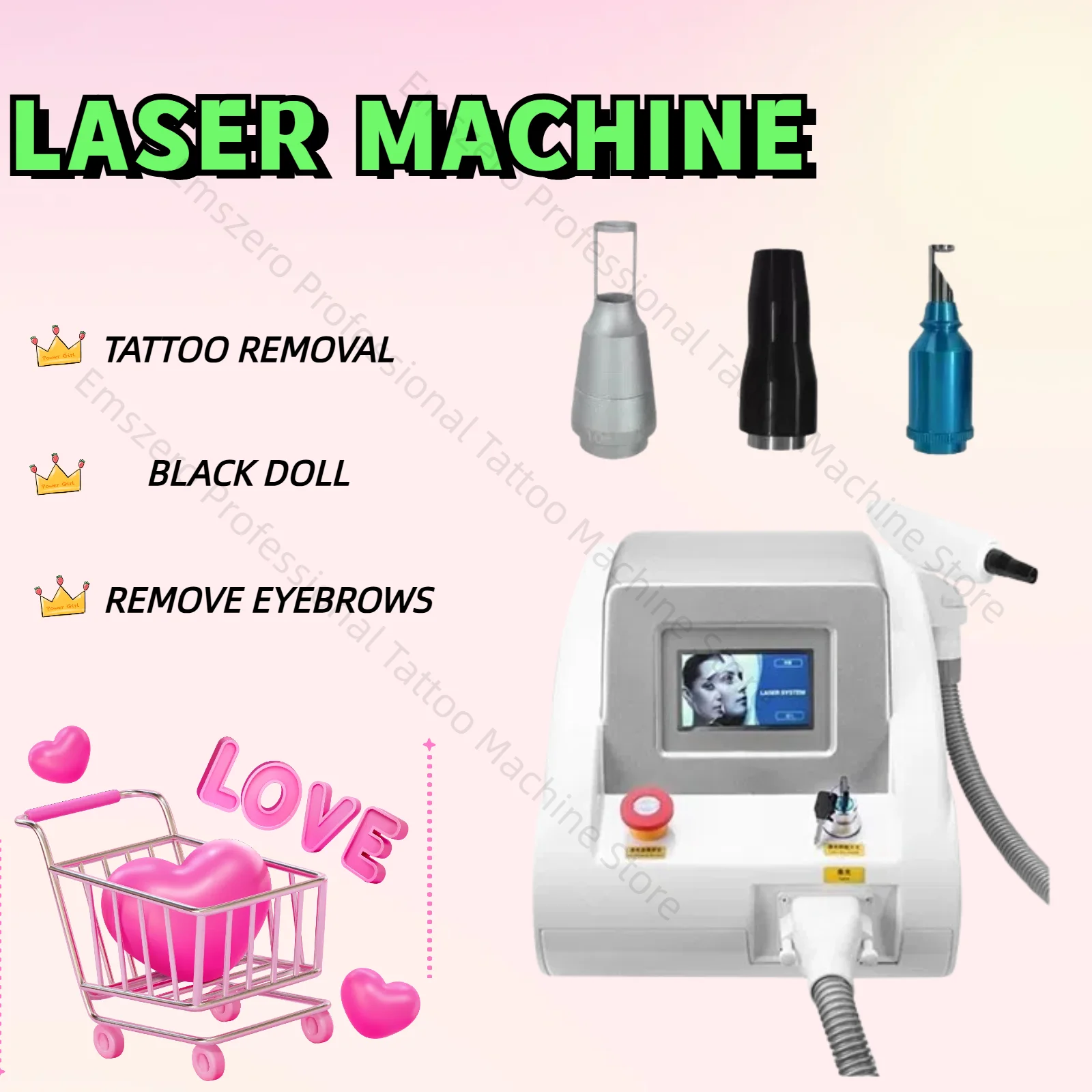 

2025 Latest Beauty Salon Eyebrow Tattoo Washing High Power Portable Black Face Doll Freckle Beauty Instrument