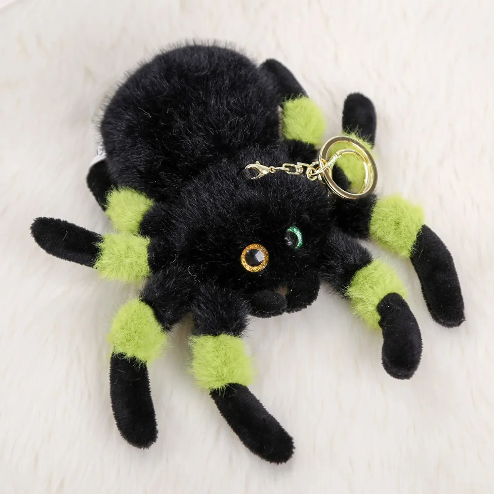 

PP Cotton Color Spider Doll Keychains Simulation Fluffy Colored Eye Spider Plush Pendant Comfortable Cartoon