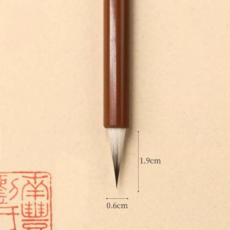 Cepillo de pelo de lana para comadreja, brocha corta para escritura Regular, pequeña para correr, escritura de escritura, caligrafía para principiantes, suave
