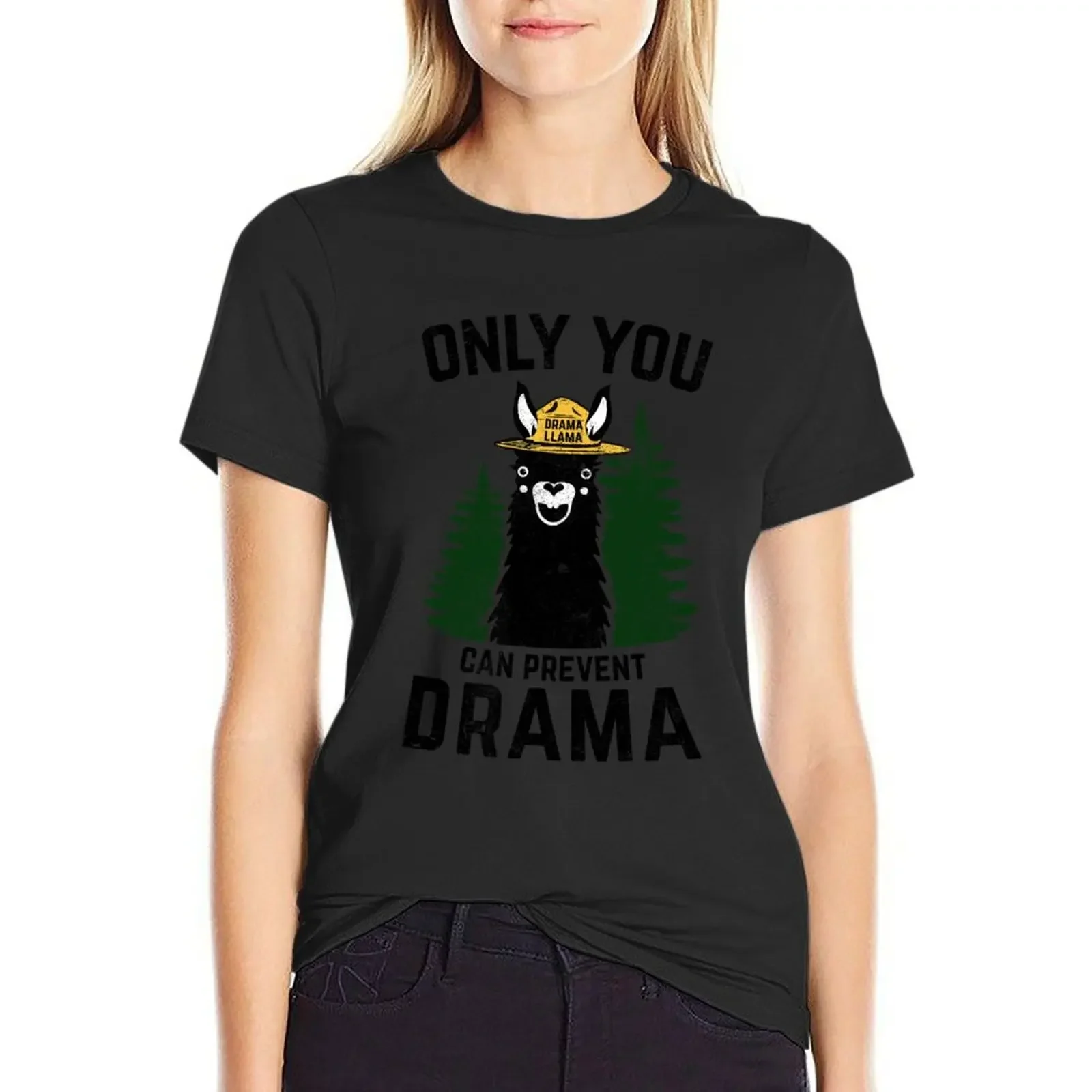 

The Original Only You Can Prevent Drama Llama GRUNGED - Smokey Bear Parody T-Shirt blacks sports fans t shirt Women