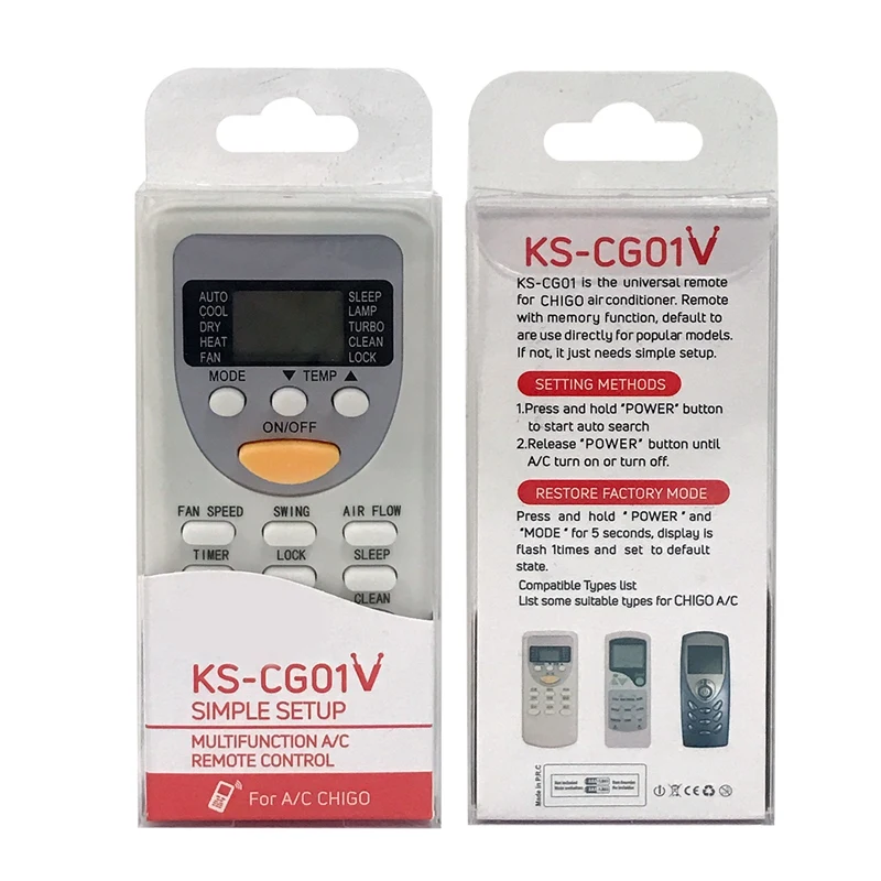 KS-CG01V Air Conditioner Remote Control For Chigo Air Conditioner Multiple Models In 1