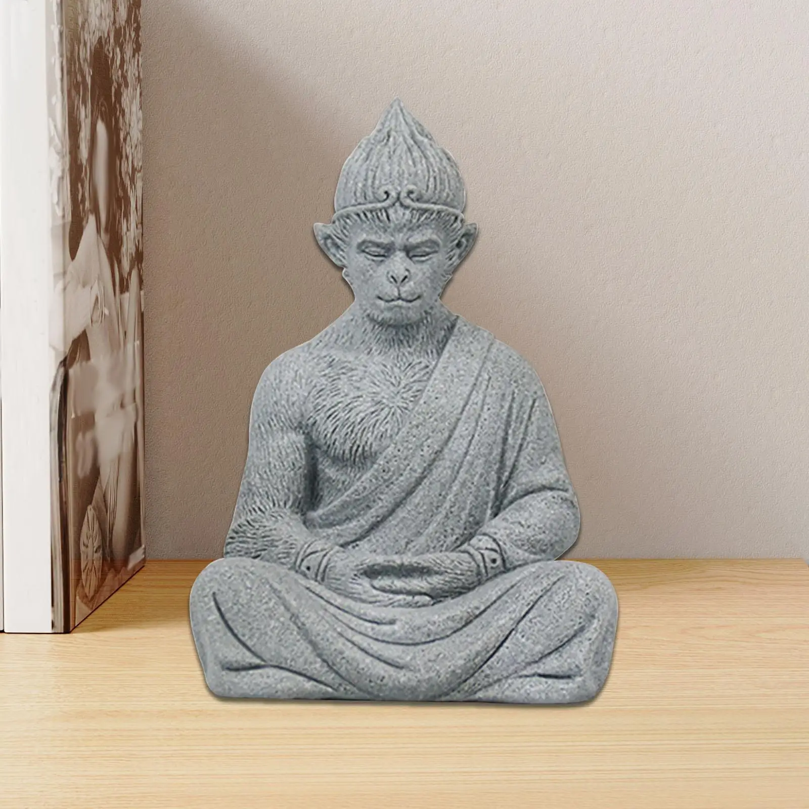 Miniature Figurine Home Decor Housewarming Sitting Monkey Buddha Statue Monkey King Figure for Balcony Backyard Lawn Hotel Porch - view 4