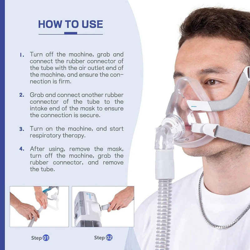 6-Foot Universal CPAP Tubing -With Most Machines & Masks, 19Mm CPAP Hose - 22Mm Connectors, Odor-Free, 2-Pack