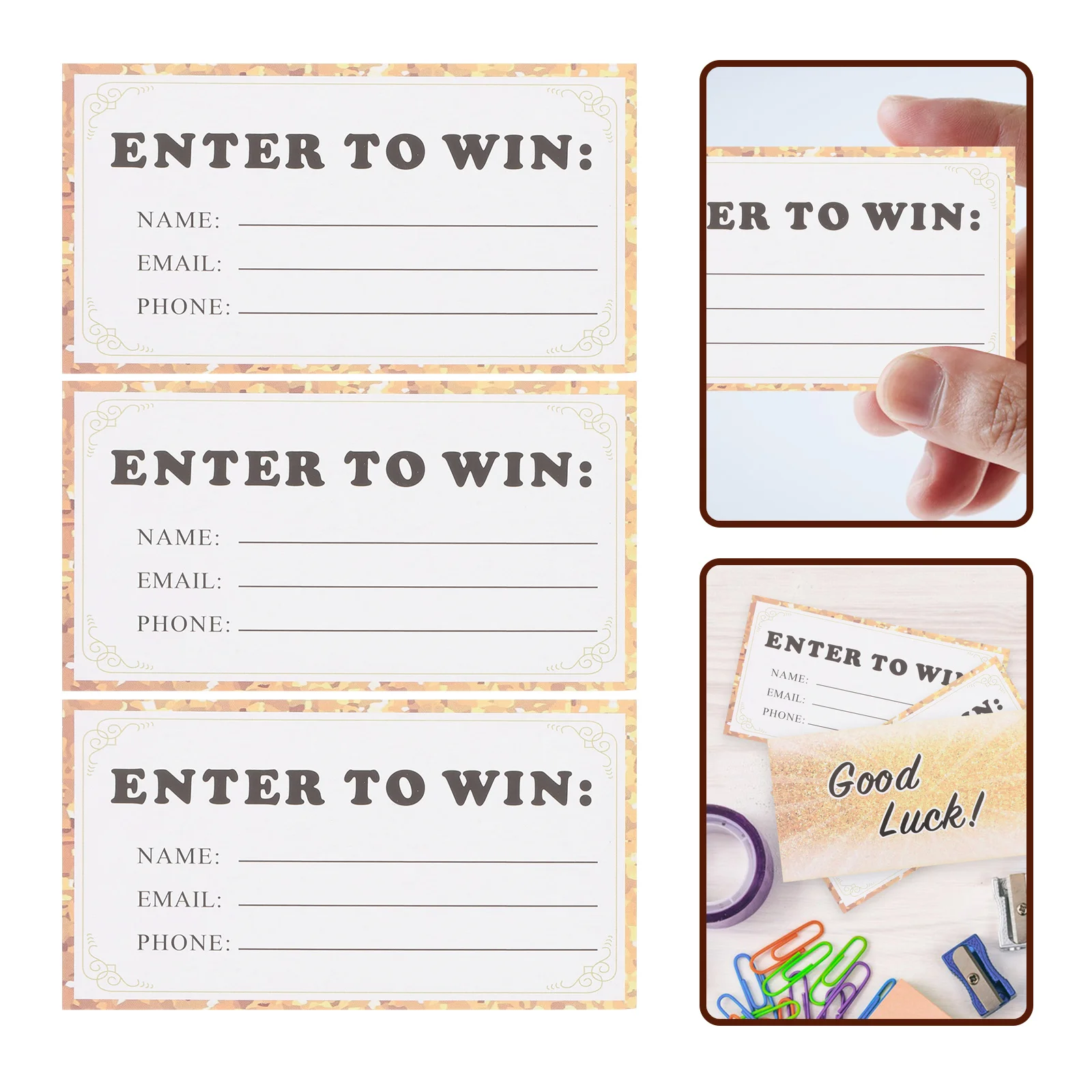 

50pcs Raffle Tickets Sheets Blank Raffle Cards For Name Phone Email Entry Smooth Writing Surface Event Fundraising Carnival