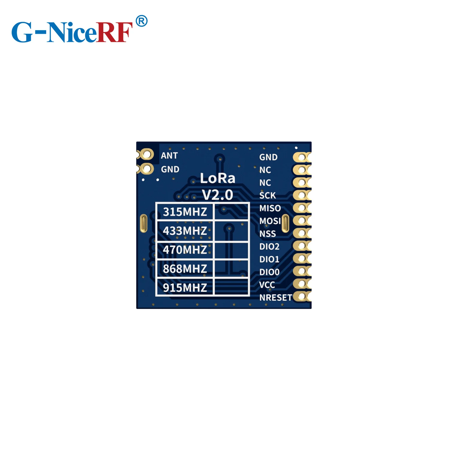 G-NiceRF| 2PCS LORA1276 FCC ID Certified 868/915MHz 100mW SX1276  4KM High Sensitivity Front End LoRa Module  SPI Interface
