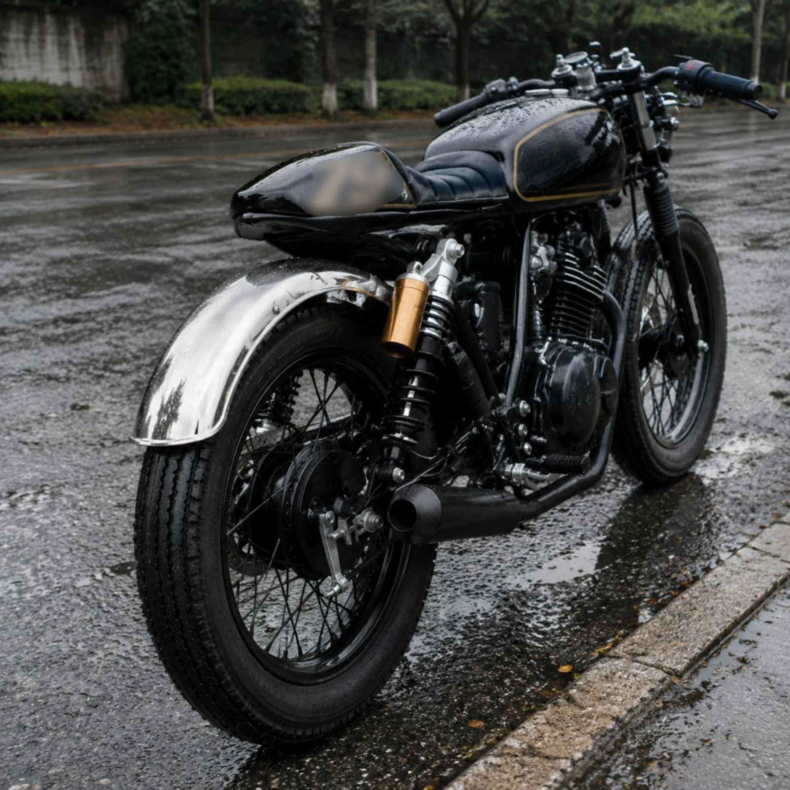 Stainless Steel Rear Mudguard Polished Chrome Finish Rear Motorcycle Mudguard Curved Metal Mudguard Mounting Holes