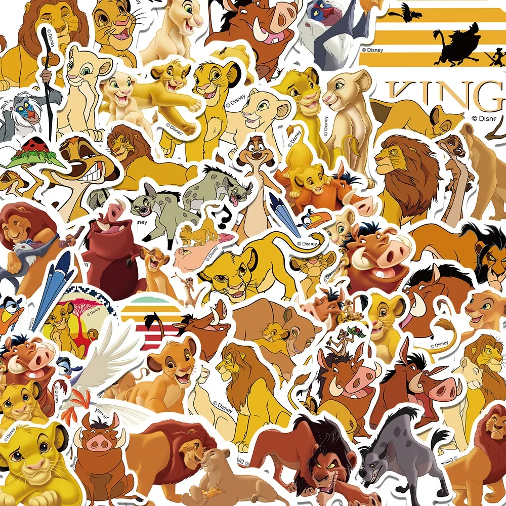 

The Lion King 10/30/50pcs Cartoon Stickers Toys Anime Figures Simba Nala Mufasa DIY Waterproof Graffiti Stickers Toys Kids Gifts