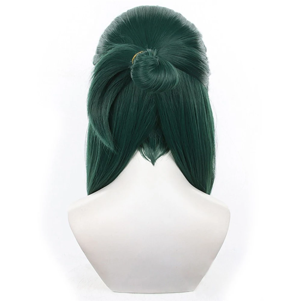 Synthetic Ink Green Anime Cosplay Wig With Bangs Comic Con Theme Parties Daily Cosplay Fans Recreate Character Looks at Events