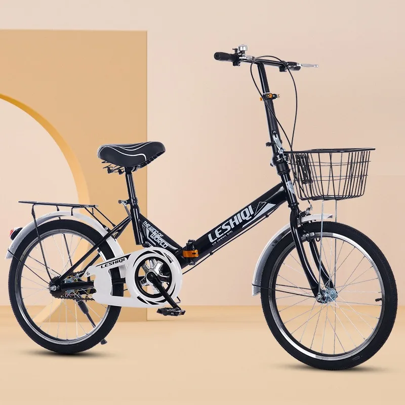 Folding Bicycle for Men and Women Super Lightweight and Shock-absorbing Mini Adult 20 Inch Adult Children Student Bike White view 6