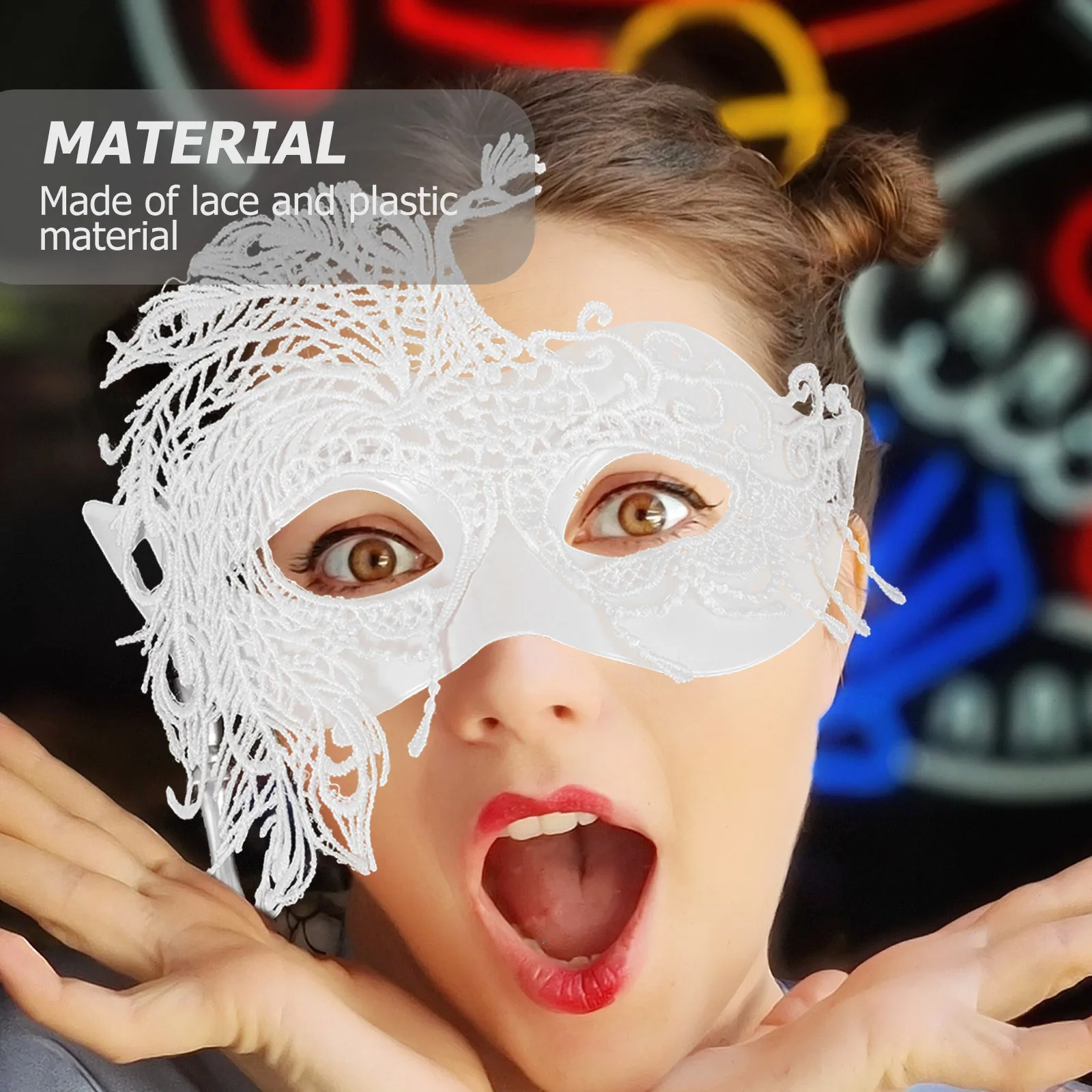

Handheld Masquerade Mask Lace Face Party Prop For Women Girls Prom Cosplay Mardi Gras Ball Costume Accessory