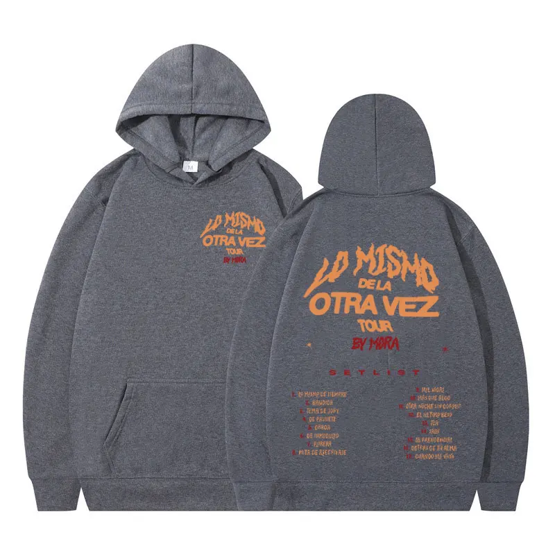المغني مورا لو ميسمو دي لا أوترا فيز جولة 2025 طباعة هوديي موضة الهيب هوب البلوز للجنسين عادية فضفاض عالية الجودة البلوز #3