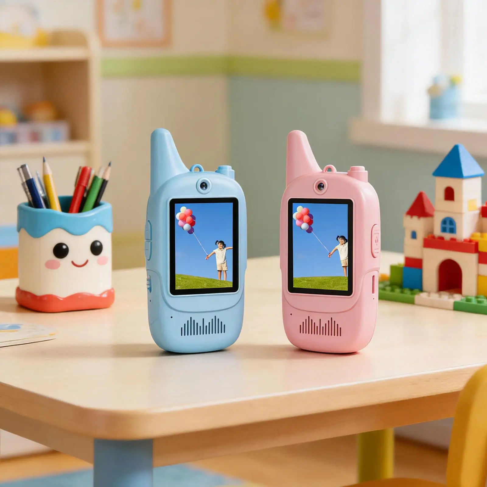 

2x Kids Walkie Talky Family Games Rechargeable Long Range for Ages 3-12 Boys Girls