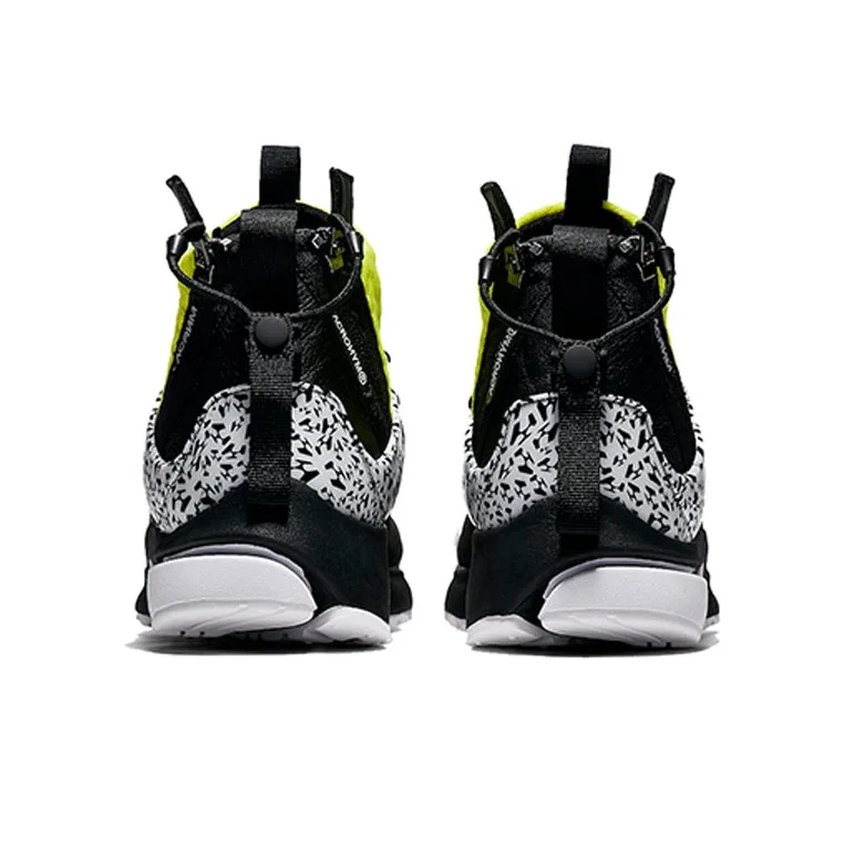 Nike Air Presto Casual Shoes Unisex Mid-top Black/White/Yellow AH7832-100 view 6