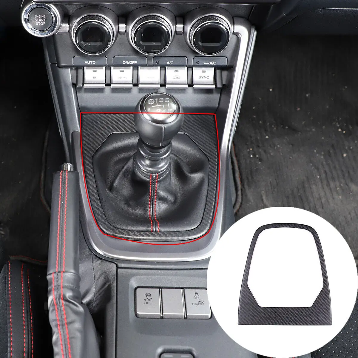 

LHD RHD For 2022-2024 Toyota GR86 Subaru BRZ Center Control Gear Shifter Frame Trim GR86 ZD8 BRZ Carbon Fiber Interior Cover