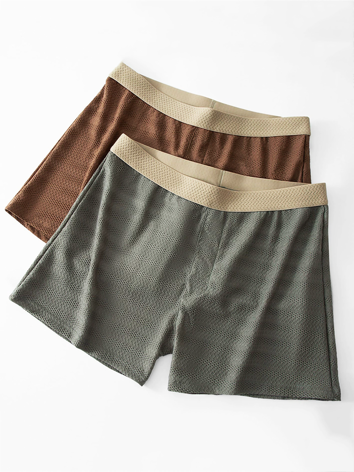 Men's Single Nylon Boxer Briefs, Mesh Breathable Quick-Dry Underwear, Ultra-Cooling Stretch Trunks with Textured Waistband 