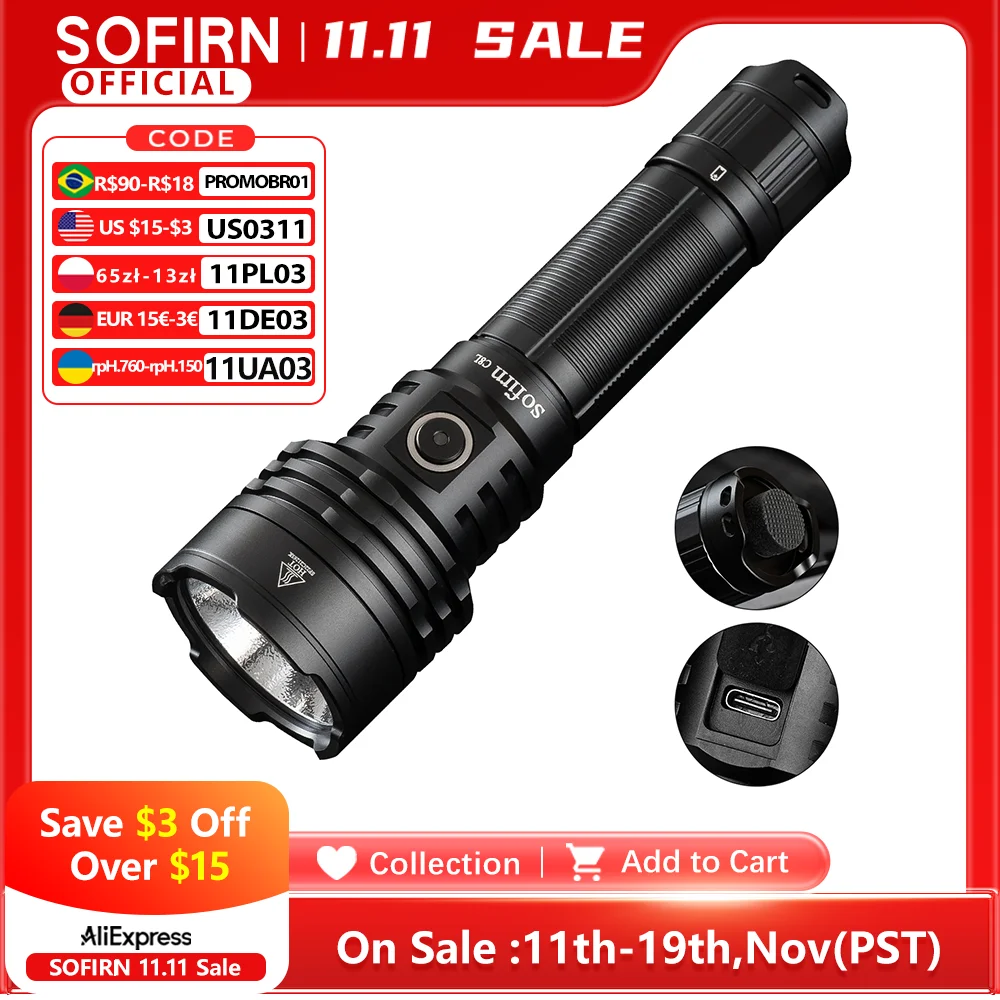 yZ[zSofirn C8L 21700d ͐pp 3100lm XHP50D HI LEDg[` EDC ^CvC[d Lv ނ neBO ^