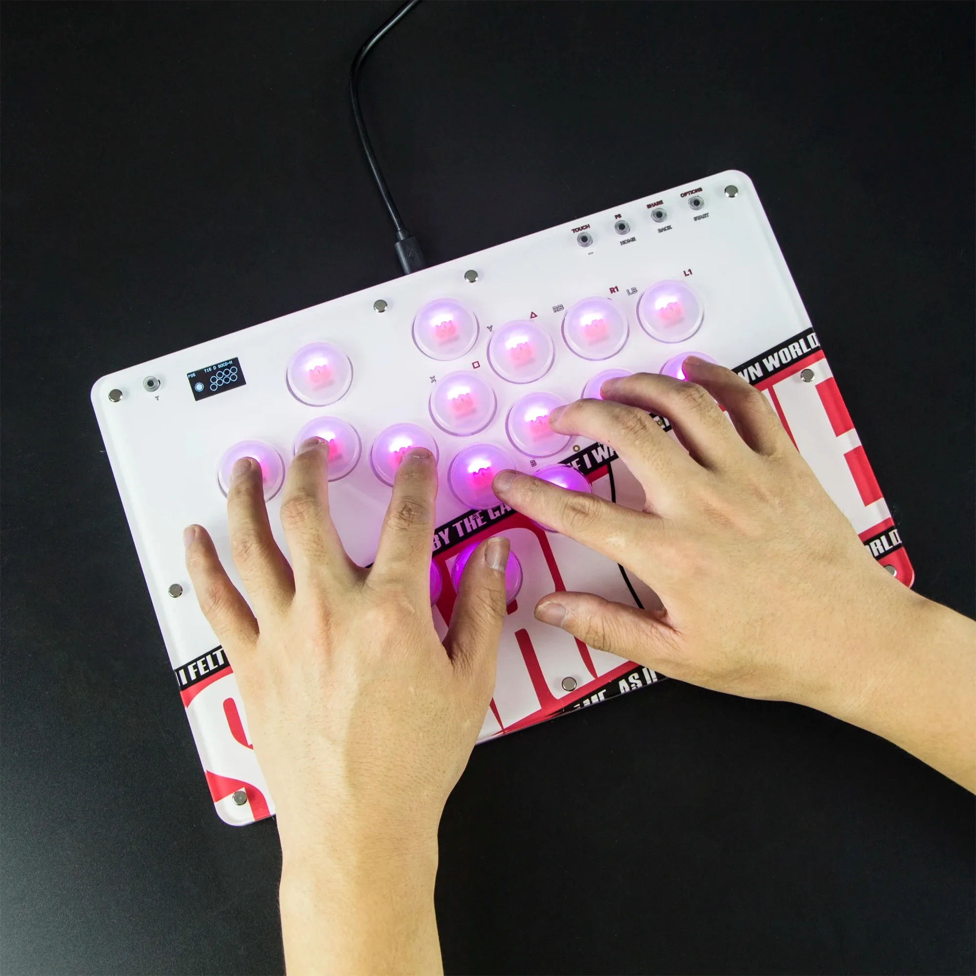 

Hitbox Arcade Controller Keyboard Compatible for PS5/PS4/PC/Switch Fightstick Joystick Keyboard - Gaming Accessory