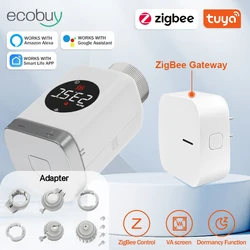 Tuya ZigBee Thermostat Radiator Valve Actuator Smart TRV Thermostatic Valve Temperature Controller Support Alexa Google Home