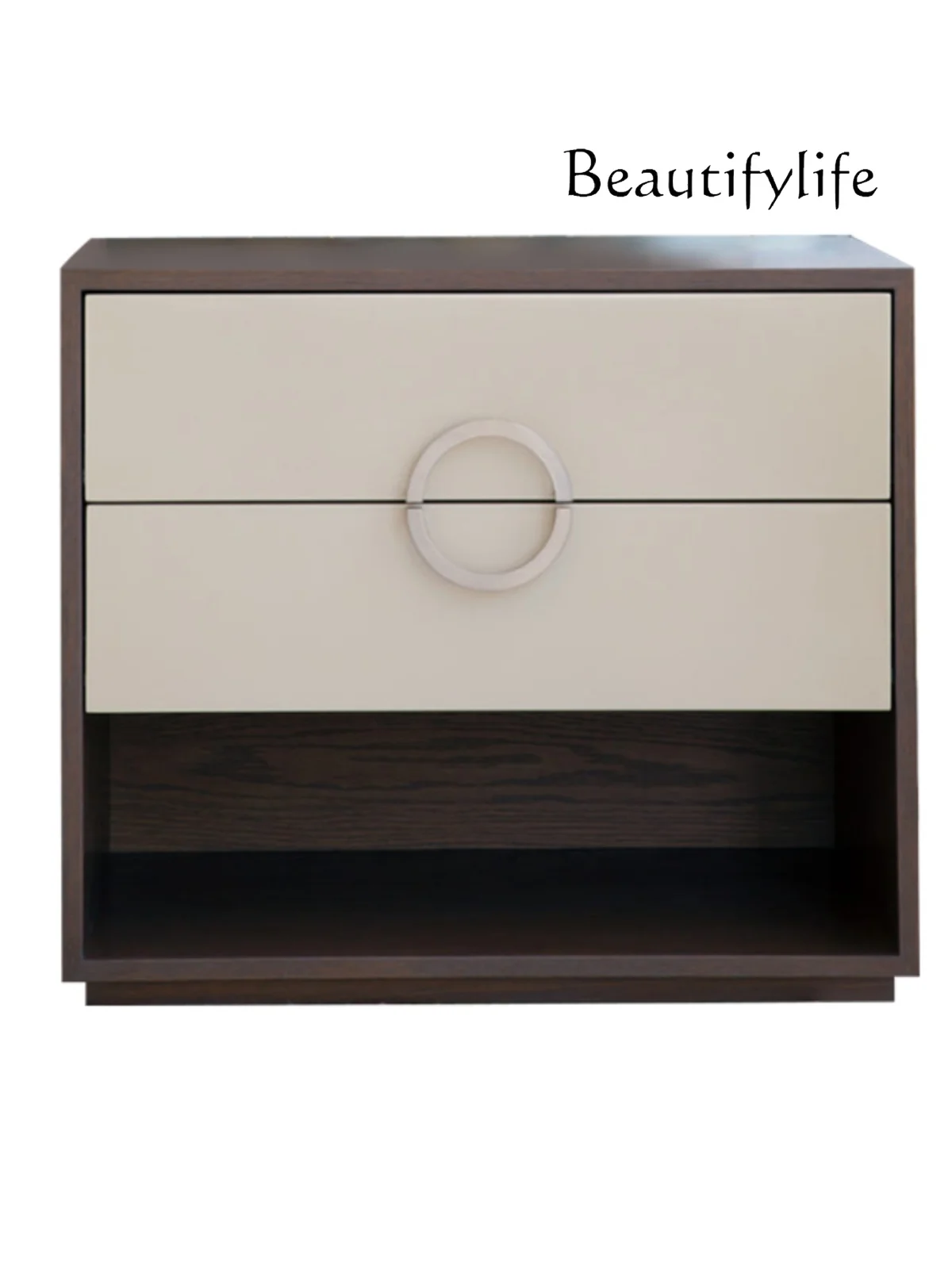 American Modern Style Hotel Suite Bedside Table Retro Ash Wood Bedside Storage Cabinet