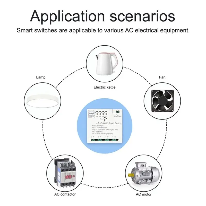 A97I-Tuya Garage Door Wifi Relay Switch RF 4 Channel Module