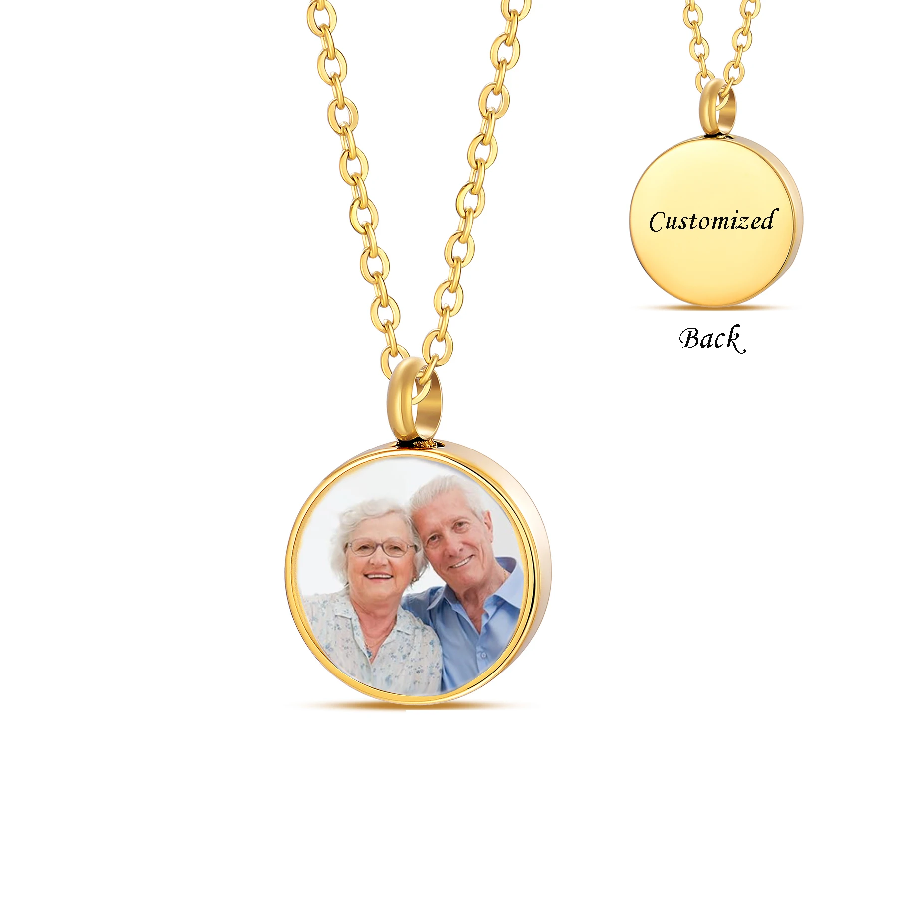Individuelles Urnen-Medaillon mit Foto für Asche, Gedenk-Andenken-Schmuck aus Edelstahl, Erinnerungsgeschenk – Detail 11
