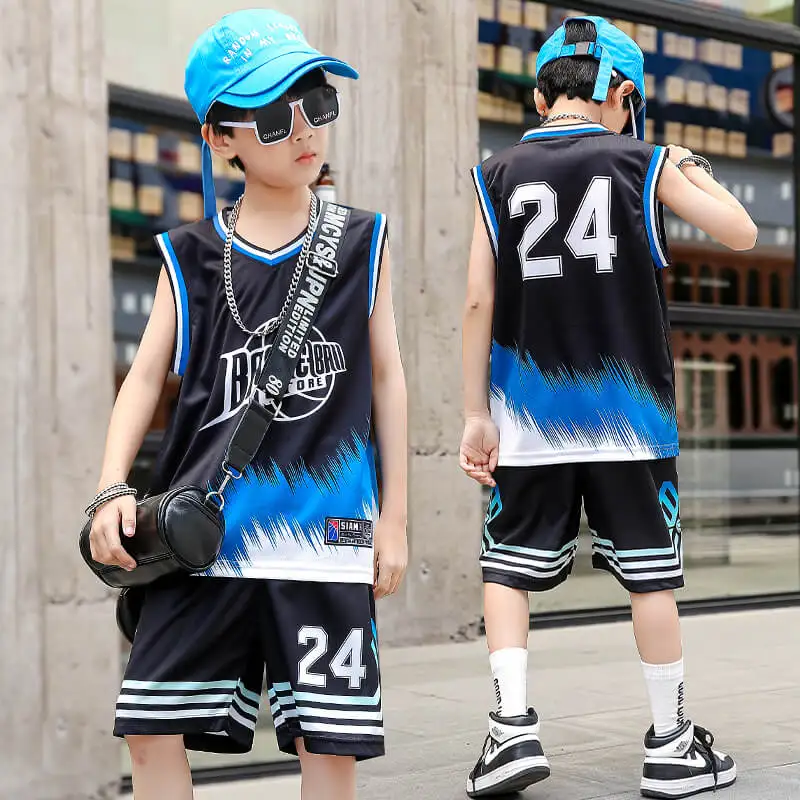 Child Quick-drying Basketball Jersey Suit Boy and Girls Shirt Sportswear Tracksuit Kids Team Training Uniform Children Clothings