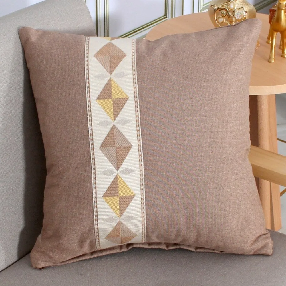 CIFBUY Nordic Spliced Diamond Linen Cushion Cover 45x45cm Decorative Throw Pillow Case for Sofa New Year Home Decor