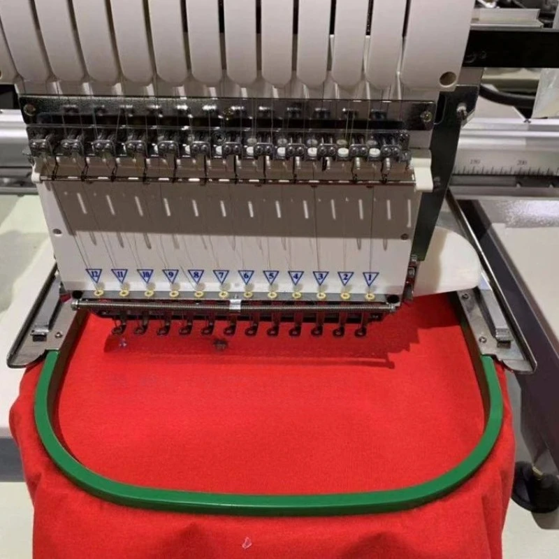 Computerized Embroidery Machine Single Head 12 Needles  Flat Cap T-shirt Hat 510x400mm