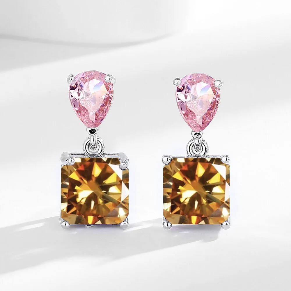 Edle 925 Sterling Silber Super-Feine Süße Farbige Edelstein-Ohrringe für Damen, Vielseitige Quasten-Ohrringe mit Eleganter Ausstrahlung – Detail 14