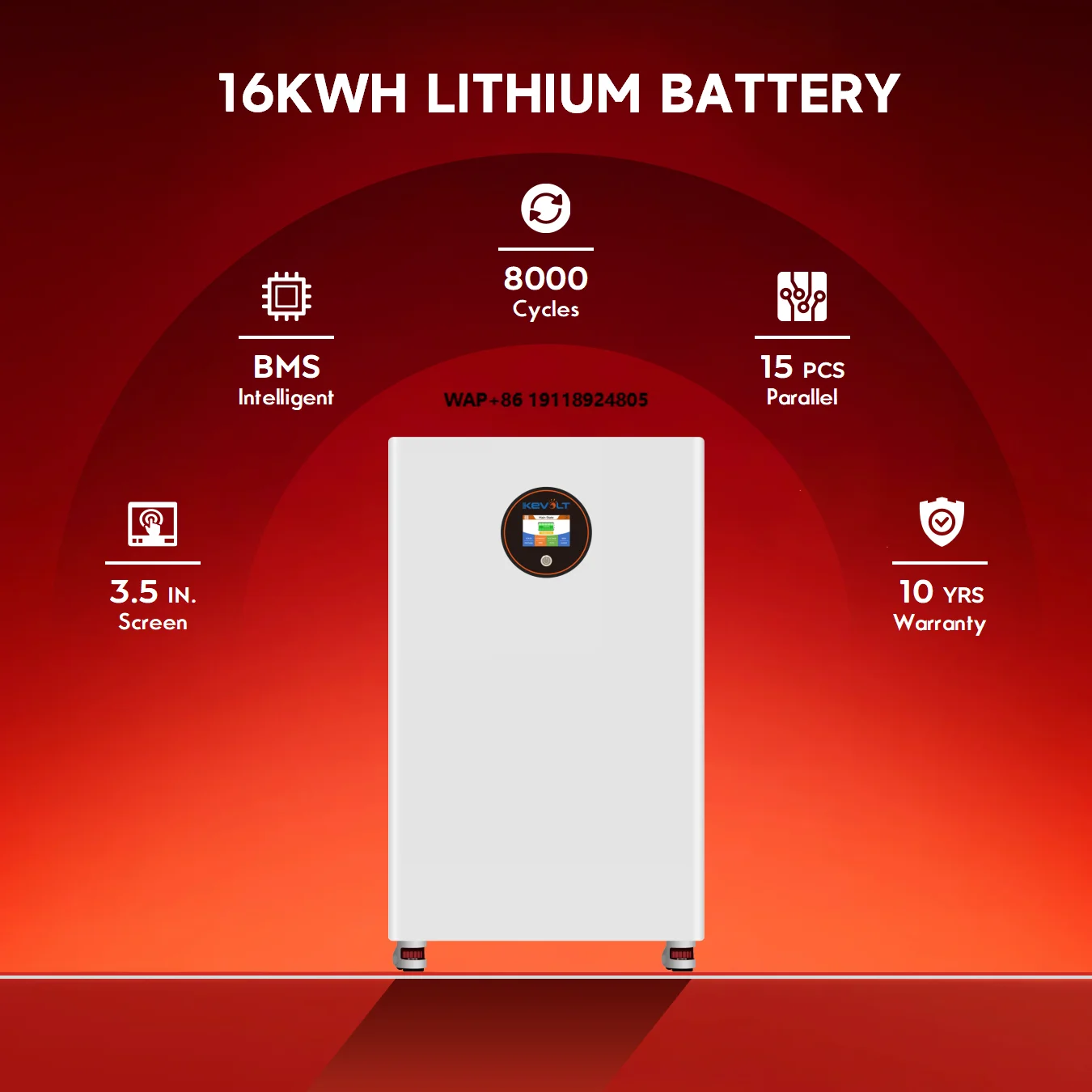 

KEVOLT Home Energy Storage Solar Battery 16kWh 15kWh Lithium Battery for Solar Energy System