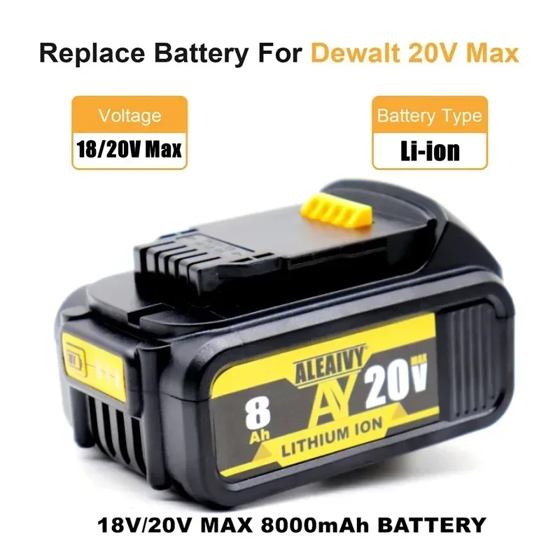 Originele DCB200 20V 8000mAh Lithium Vervangende Batterij Voor Dewalt 18V DCB184 DCB200 DCB182 DCB180 DCB181 DCB182 DCB201 DCB206