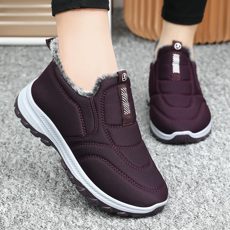 New Waterproof Shoes Elderly Men Winter Plus Cashmere Cotton Shoes Women Large Size Warm Non-slip Shoes Thicken Men Women