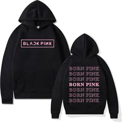 Black Pink Graphic Hooded Men Women's Fashion Aesthetic Kpop Streetwear Y2k Sweatshirt Unisex Autumn/Winter Casual Fleece Hoodie