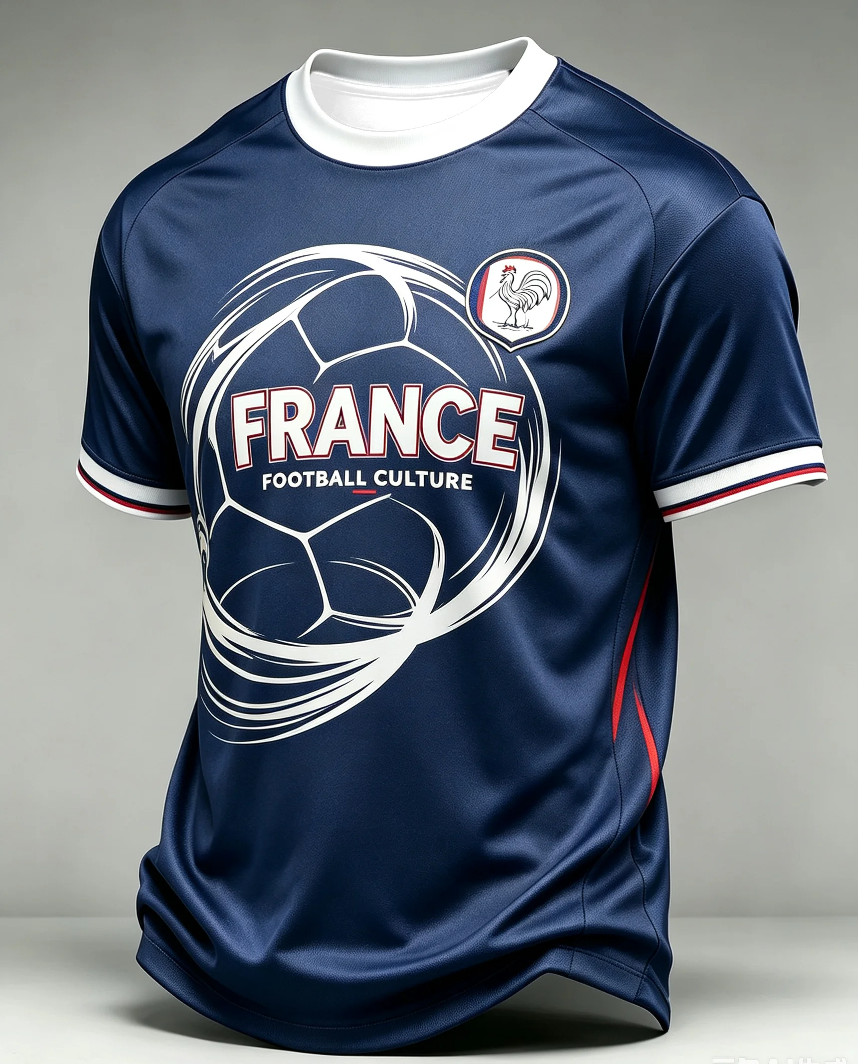 2026French Football Art Soccer Jersey Rooster Badge Eiffel Tower Print Quick Dry Breathable Sports Training Short Sleeve Uniform