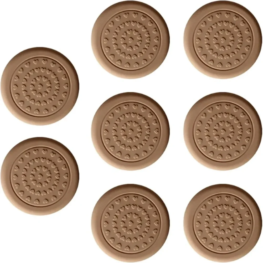8pcs 4x4cm Non-Slip Chopping Board Stabilisers Silicone Feet Self-Adhesive Kitchen Tool Set Waterproof Noise Reduction Brown