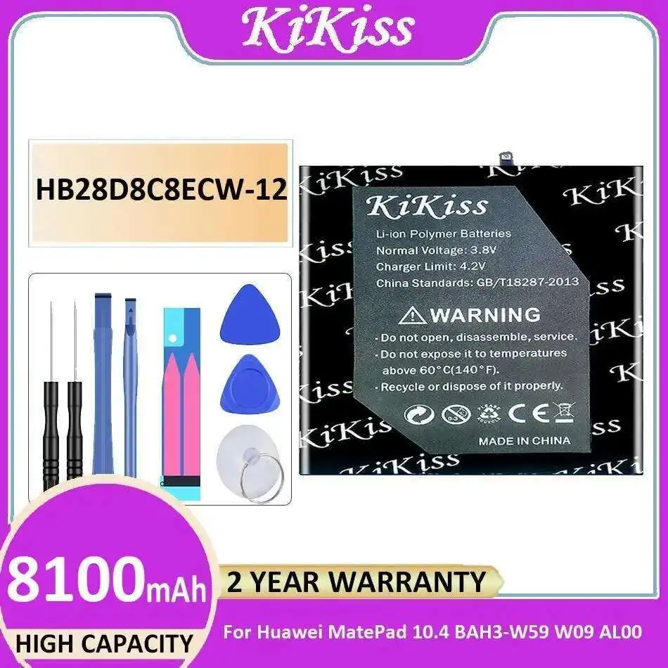 

For Huawei Matepad 10.4 BAH3-W59 W09 AL00 8100Mah Tablet Battery HB28D8C8ECW-12 Durable Good Low-Temperature Performance