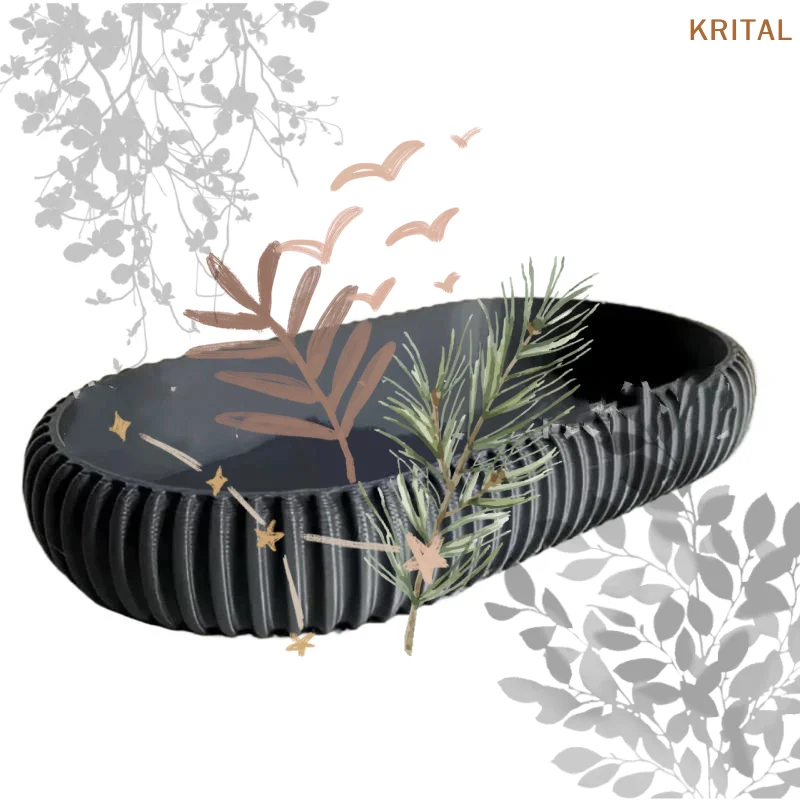 3D Printed Jewelry Storage Tray Oval Groove Decorative Holder For Earring Ring Hairpin Desktop Vanity Organizer