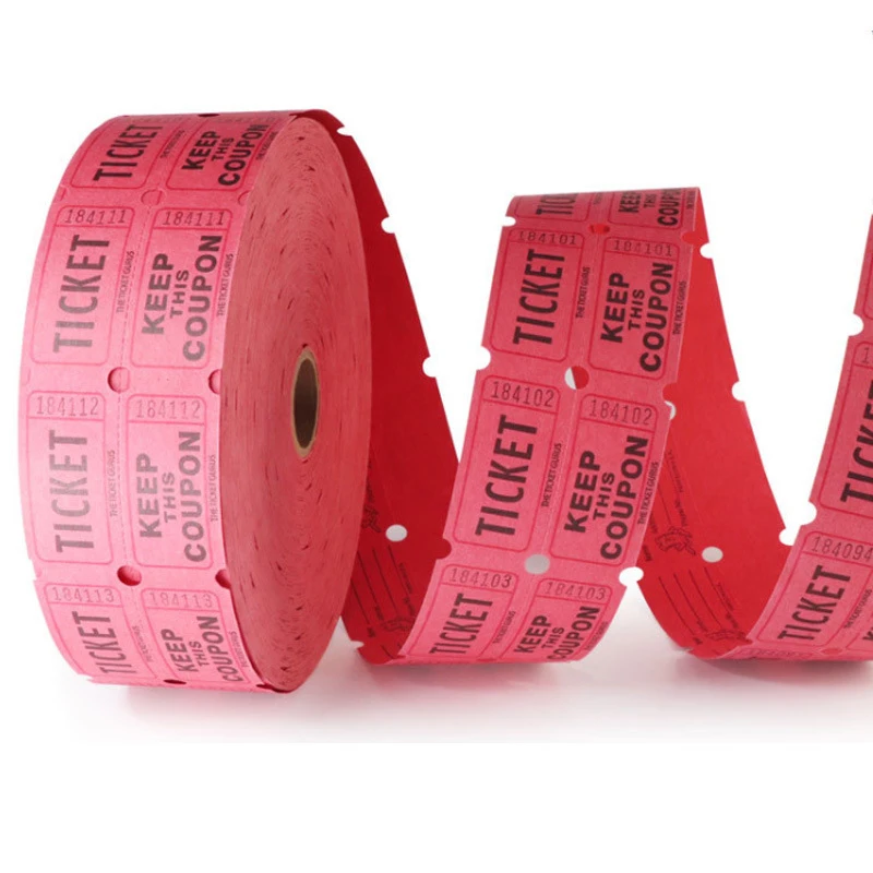 1000Pcs Colorful Tearable Raffle Tickets Double Rolls Admission Ticket Game Ticket For Events Carnivals Entry Class Reward view 5