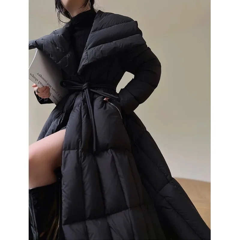 Fashion Daughter Loose Versatile Temperament Three-color Down Jacket Long New Quilt Warm Jacket The Aura of A Strong Female Lead