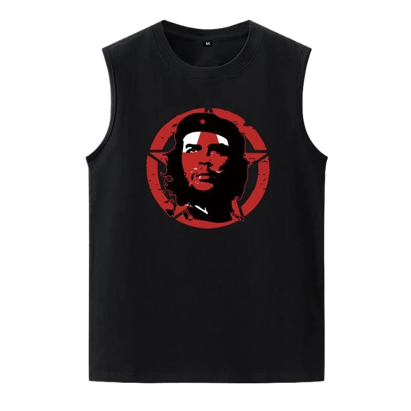 Che Guevara Graphic Harajuku Casual 100% Cotton Sleeveless Vest Oversized Loose Cotton T Shirts Hip Hop Breathable Men's Clothes
