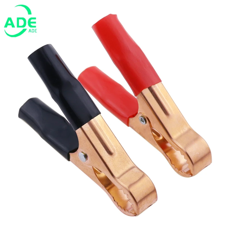 2Pcs 50A Red + Black 80mm Crocodile Car Caravan Van Battery Test Lead Clips Best Promotion Alligator Clips Connector Plug Power