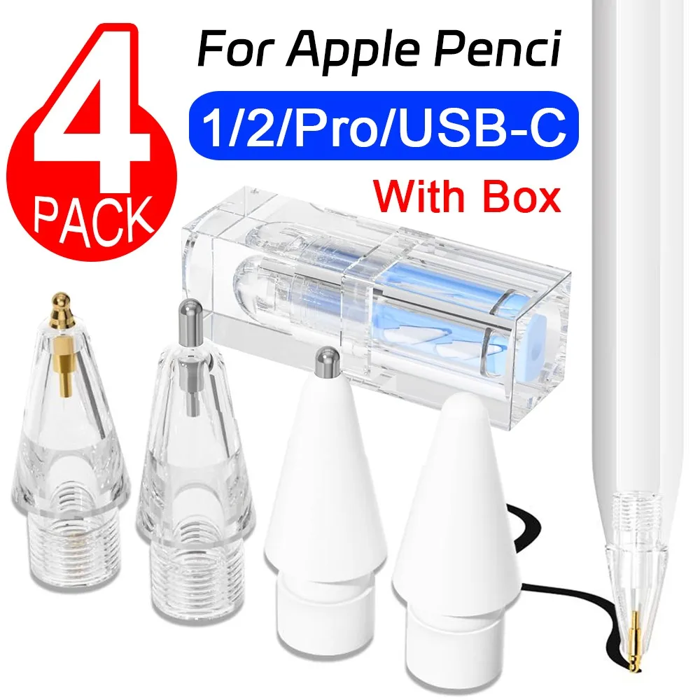 

Replacement Tips with Retractable Storage Box for Apple Pencil Pro/USB-C/2nd Gen/1st Gen Upgraded for iPad Pen Tip Carrying Case