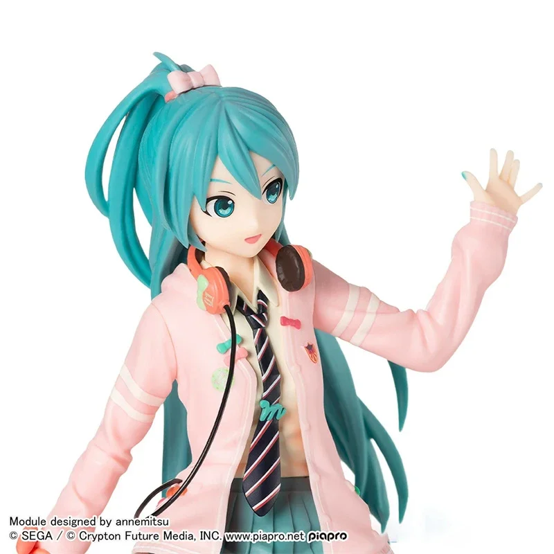 In Stock 100% Original Genuine SEGA Hatsune Miku Bow Ver. Anime Action Figure 24CM PVC Collection Boxed Model Doll Gift Toys